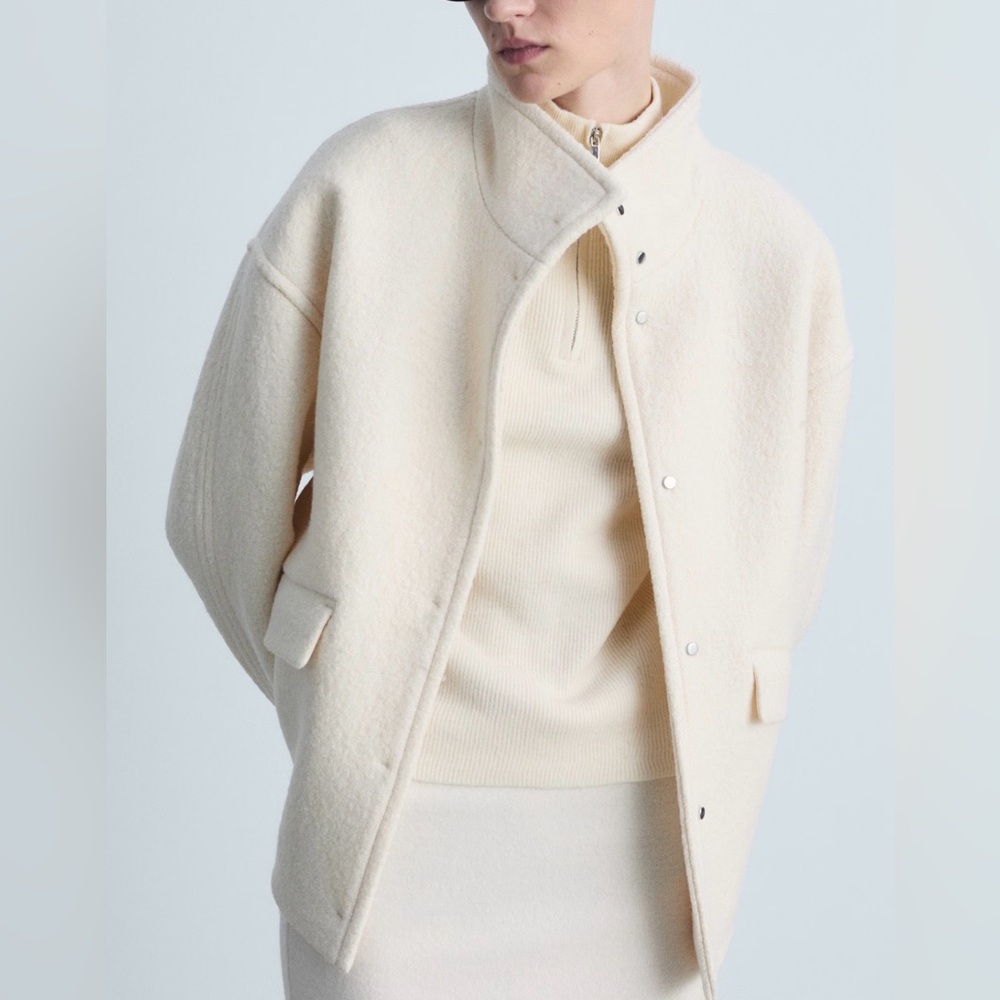 Mango Turtleneck Wool Jacket for Women size M